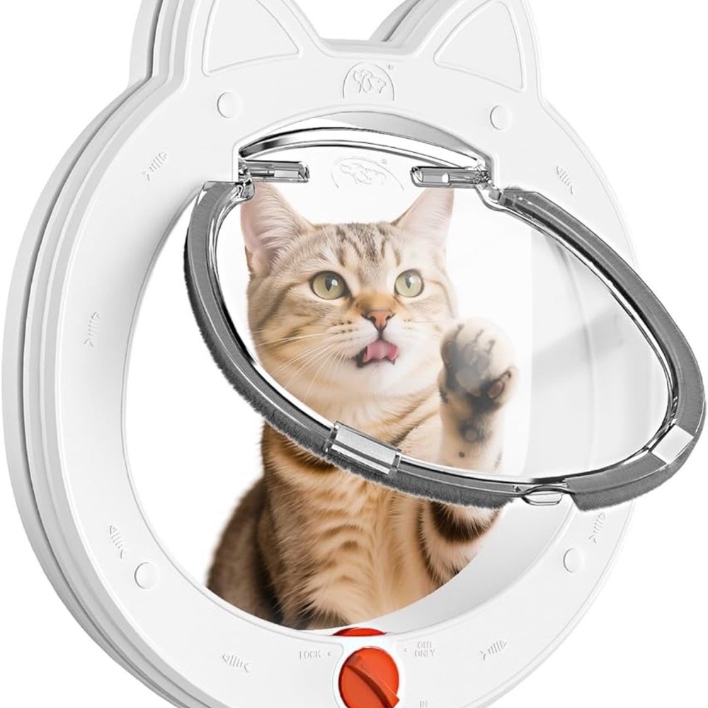 Decormax White Cat Door Small Pet Door Flap Easy Install
